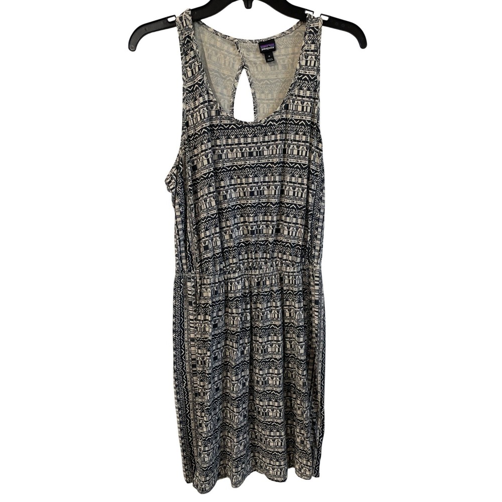 Patagonia Womens Mediim Geometric Tribal Print Athletic Sleeveless Dress Casual